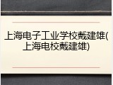 上海电子工业学校戴建雄(上海电校戴建雄)