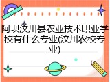 阿坝汶川县农业技术职业学校有什么专业(汶川农校专业)