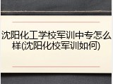 沈阳化工学校军训中专怎么样(沈阳化校军训如何)