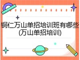 铜仁万山单招培训班有哪些(万山单招培训)