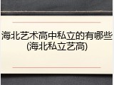 海北艺术高中私立的有哪些(海北私立艺高)