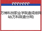 万博科技职业学院查成绩网站(万科院查分网)