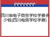 四川省电子商务学校学费多少钱(四川电商学校学费)