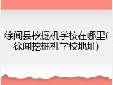 徐闻县挖掘机学校在哪里(徐闻挖掘机学校地址)