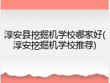淳安县挖掘机学校哪家好(淳安挖掘机学校推荐)