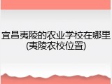 宜昌夷陵的农业学校在哪里(夷陵农校位置)