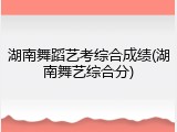 湖南舞蹈艺考综合成绩(湖南舞艺综合分)