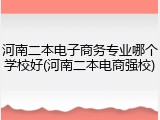 河南二本电子商务专业哪个学校好(河南二本电商强校)