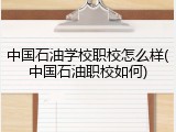 中国石油学校职校怎么样(中国石油职校如何)