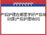 产后护理在哪里学好产后培训课(产后护理培训)