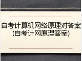 自考计算机网络原理对答案(自考计网原理答案)
