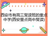 西安市有高三复读班的重点中学(西安重点高中复读)