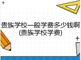 贵族学校一般学费多少钱啊(贵族学校学费)