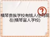横琴贵族学校有钱人住吗现在(横琴富人学校)