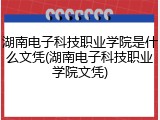 湖南电子科技职业学院是什么文凭(湖南电子科技职业学院文凭)