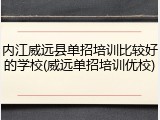 内江威远县单招培训比较好的学校(威远单招培训优校)