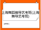 上海舞蹈编导艺考班(上海舞导艺考班)
