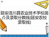 延安洛川县农业技术学校简介及录取分数线(延安农校录取线)