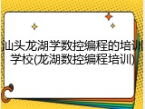 汕头龙湖学数控编程的培训学校(龙湖数控编程培训)