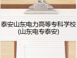泰安山东电力高等专科学校(山东电专泰安)