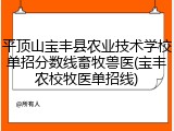 平顶山宝丰县农业技术学校单招分数线畜牧兽医(宝丰农校牧医单招线)