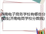 济南电子商务学校有哪些分数线(济南电商学校分数线)