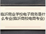 临沂商业学校电子商务是什么专业(临沂商校电商专业)