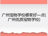 广州宠物学校哪家好一点(广州优质宠物学校)