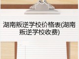湖南叛逆学校价格表(湖南叛逆学校收费)