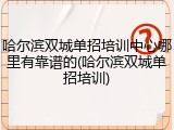 哈尔滨双城单招培训中心哪里有靠谱的(哈尔滨双城单招培训)