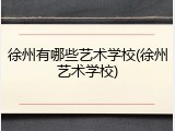 徐州有哪些艺术学校(徐州艺术学校)