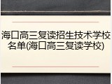 海口高三复读招生技术学校名单(海口高三复读学校)