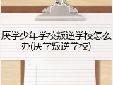 厌学少年学校叛逆学校怎么办(厌学叛逆学校)