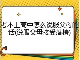 考不上高中怎么说服父母的话(说服父母接受落榜)