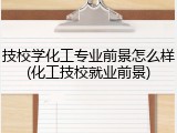 技校学化工专业前景怎么样(化工技校就业前景)