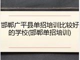 邯郸广平县单招培训比较好的学校(邯郸单招培训)