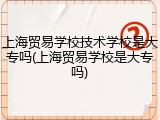 上海贸易学校技术学校是大专吗(上海贸易学校是大专吗)