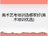 美术艺考培训选哪家好(美术培训优选)
