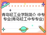 青岛轻工业学院简介 中专专业(青岛轻工中专专业)