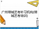 广州增城艺考补习机构(增城艺考培训)