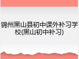 锦州黑山县初中课外补习学校(黑山初中补习)