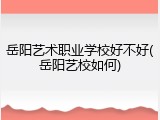 岳阳艺术职业学校好不好(岳阳艺校如何)