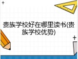 贵族学校好在哪里读书(贵族学校优势)