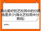 海北最好的艺校高中的分数线是多少(海北艺校高中分数线)