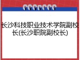 长沙科技职业技术学院副校长(长沙职院副校长)