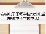 安徽电子工程学校地址电话(安徽电子学校电话)
