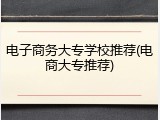 电子商务大专学校推荐(电商大专推荐)