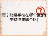 南宁财经学校在哪个区(南宁财校属哪个区)