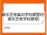 音乐艺考集训学校哪里好(音乐艺考学校推荐)