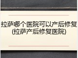拉萨哪个医院可以产后修复(拉萨产后修复医院)